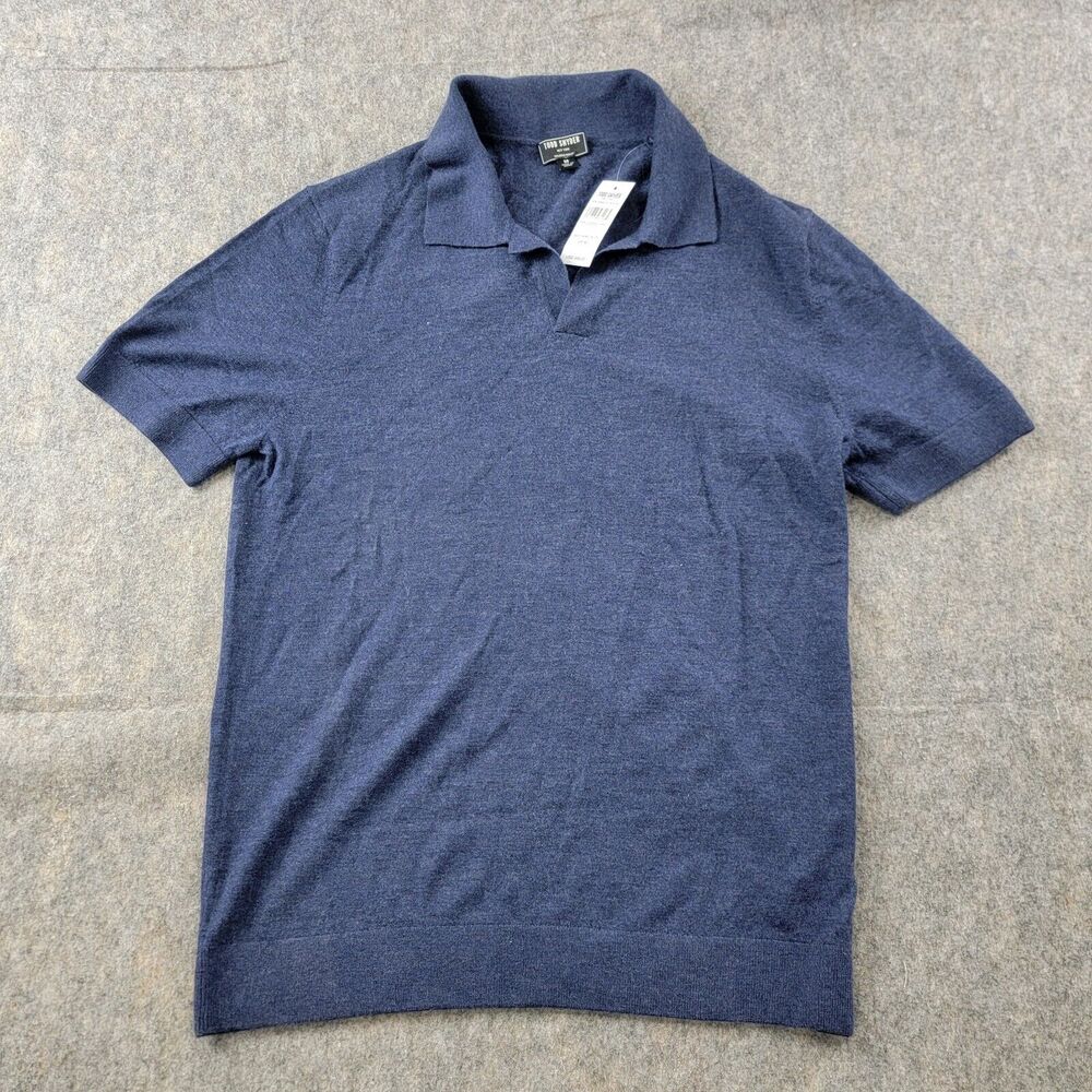 Todd Snyder Lightweight Cashmere Montauk Polo size M Weathered Blue NWT $348